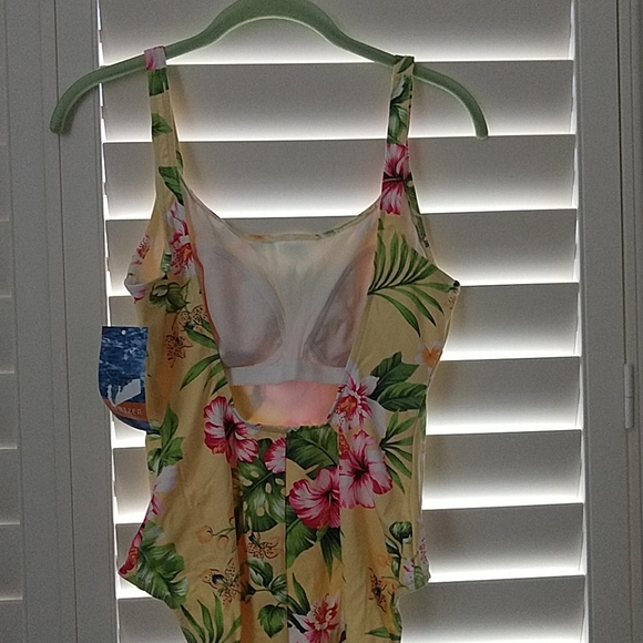 Jantzen Yellow Tropical One Piece Swimsuit - Picture 4 of 6